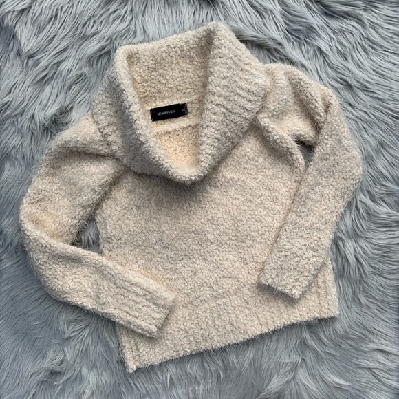 MINKPINK Teacup Off The Shoulder Sweater Cream XS - Picture 7 of 8